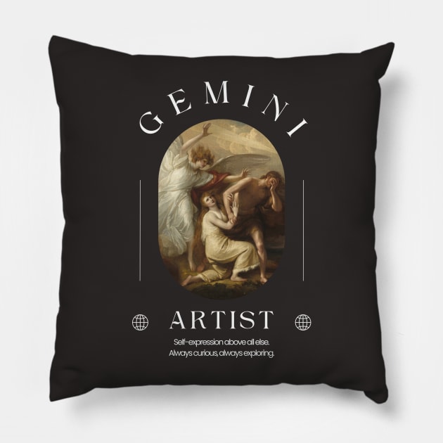 Gemini Artist - Astrology Art History 4 Pillow by rosiemoonart