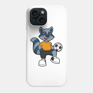 Racoon as Soccer player with Soccer ball Phone Case