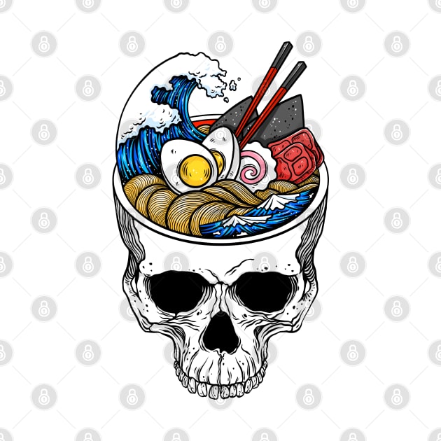 Kawaii Japanese Anime Skeleton Ramen Halloween by OccultOmaStore