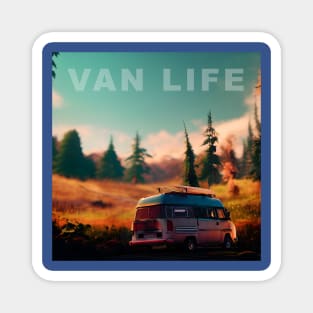 Van Life Camper RV Outdoors in Nature Magnet