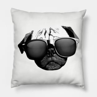 Pug Face in Sunglasses by AiReal Apparel Pillow