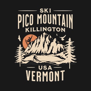 Pico Mountain ski and Snowboarding Gift: Hit the Slopes in Style at Killington, Vermont Iconic American Mountain Resort T-Shirt
