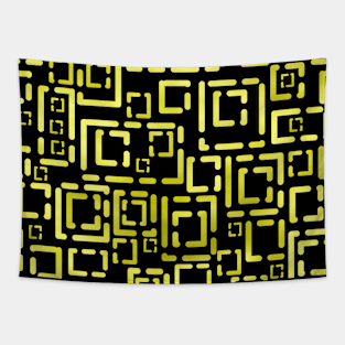 Nested and Stacked Gold Blocks on Black Tapestry