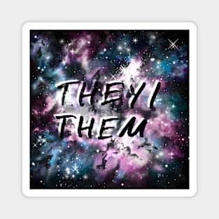 Space Trans Pride They/Them Pronouns Magnet