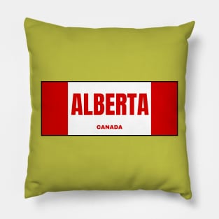 Alberta in Canadian Flag Colors Pillow