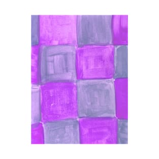 Watercolor Purple squares Pattern watercolour painting T-Shirt