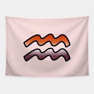 Aquarius Lesbian Pride Symbol Tapestry