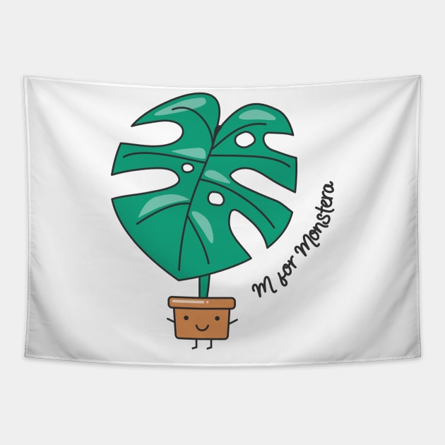 M for Monstera Tapestry by Home by Faith