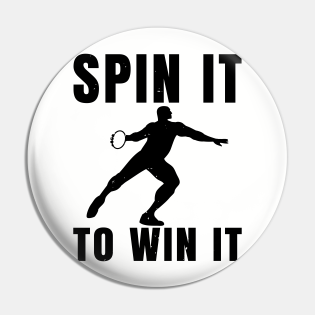 Mens Discus Spin To Win Athlete Gift Discus Thrower Gift Pin