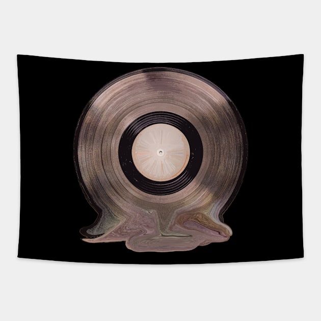old vinyl disk deformed Tapestry by rickylabellevie