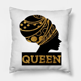 BLACK Queen Women Gold Pillow