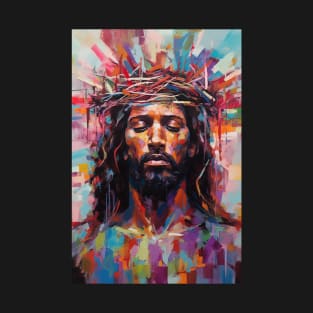 Black Abstract Art Jesus Christ T-Shirt