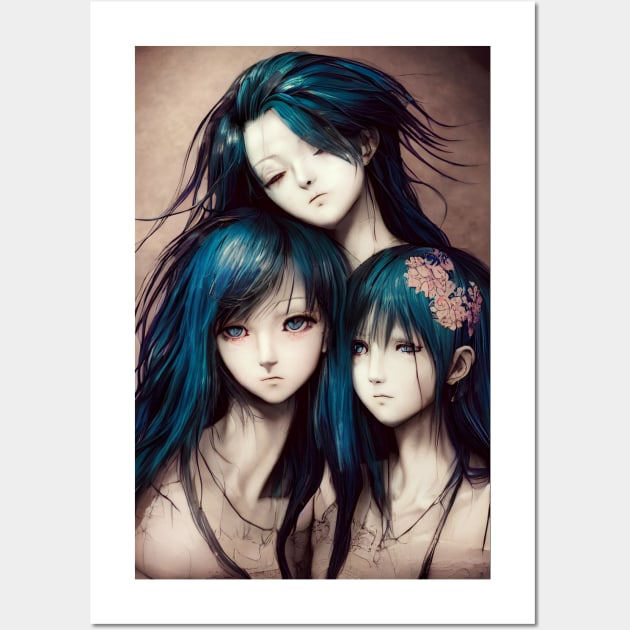 Download 3 Anime Best Friends Sitting Wallpaper | Wallpapers.com
