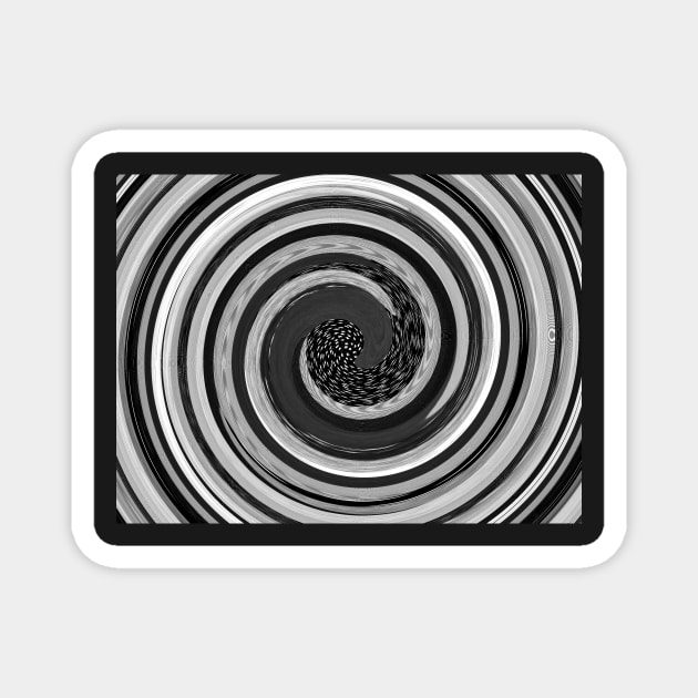 modern monochrome jazzy black and white swirls Magnet by pollywolly