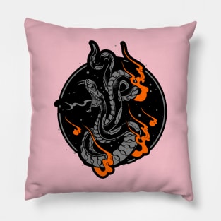 fire snake illustration Pillow