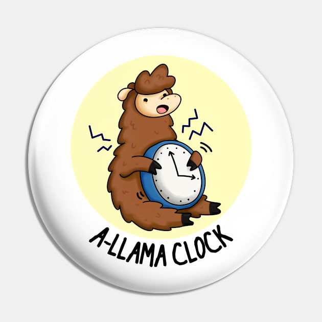 A-Llama Clock Funny Animal Pun Pin by punnybone