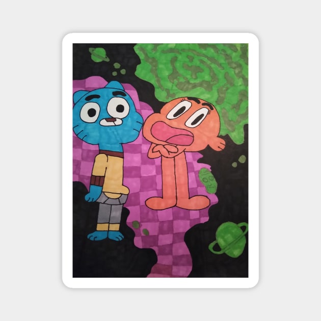 Gumball and Darwin Magnet by TheRedEyedHippie