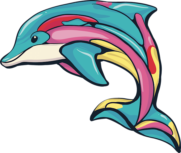 Colorful Dolphin Kids T-Shirt by EzekRenne