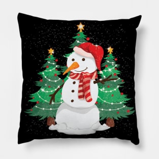 Happy Snowman In Happy Christmas Day Pillow