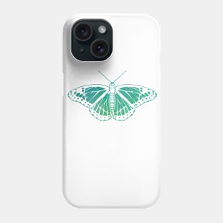 Butterfly Design in Blue and Green Paint Strokes Pattern 2 Phone Case