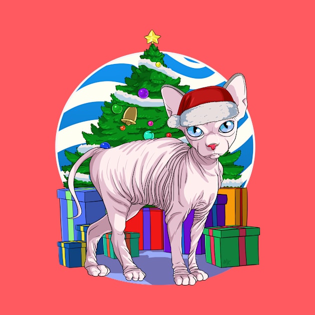 Sphynx Cat Santa Christmas Gift by Noseking