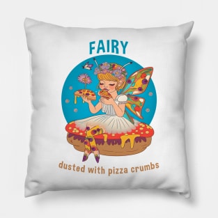 Fairy Dusted with Pizza Crumbs Funny Food Retro Anime Pillow