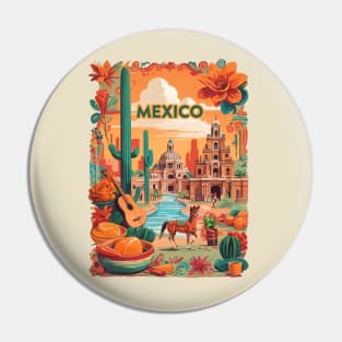 Vintage Travel Mexico Design Pin