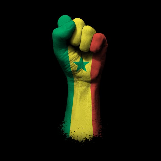 Flag of Senegal on a Raised Clenched Fist by jeffbartels