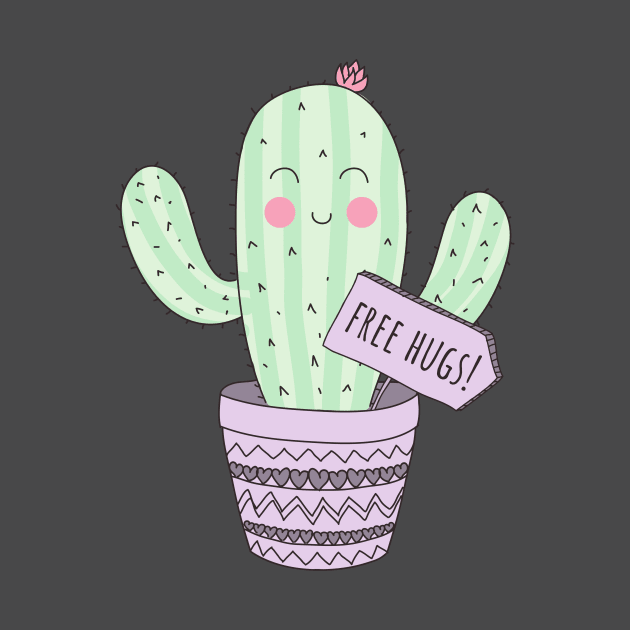 Cactus giving free hugs by superdupertees