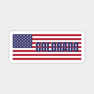 Colorado State in American Flag Magnet