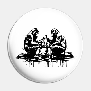 smart monkeys play chess Pin