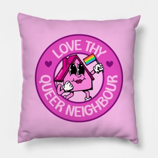 Love Thy Queer Neighbour - Cute Rainbow Cartoon Pillow