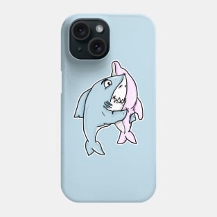 shark hugging a dolphin plush Phone Case