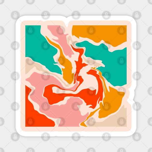 Warm abstract marble 2.0 Magnet by THESOLOBOYY