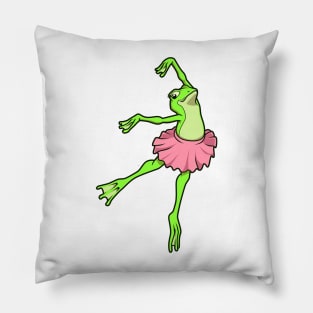 Cartoon frog dances ballet - ballerina Pillow