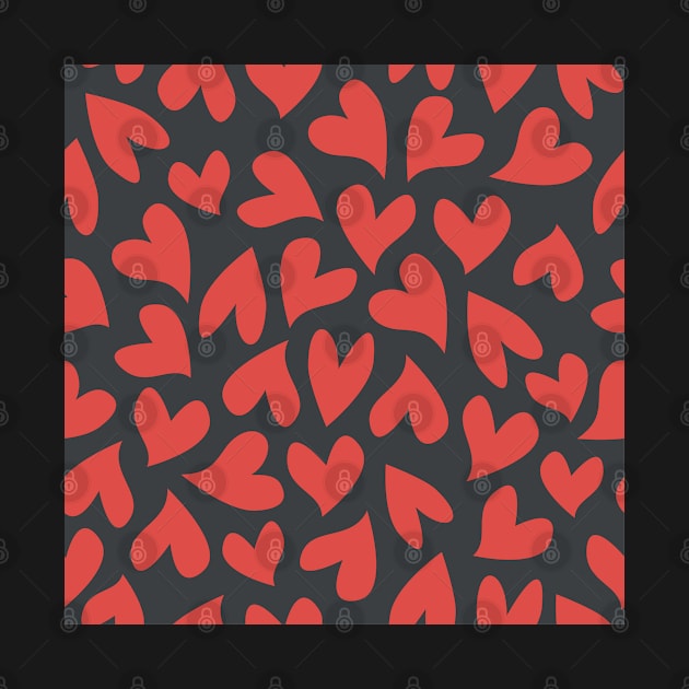 Seamless red hearts pattern by kallyfactory