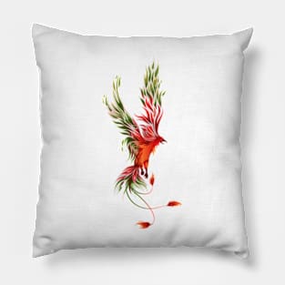 Red-Green Flying Phoenix Pillow