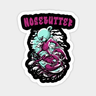 Nosebutter, nose butter, snowboarding, snow holiday sticker Magnet