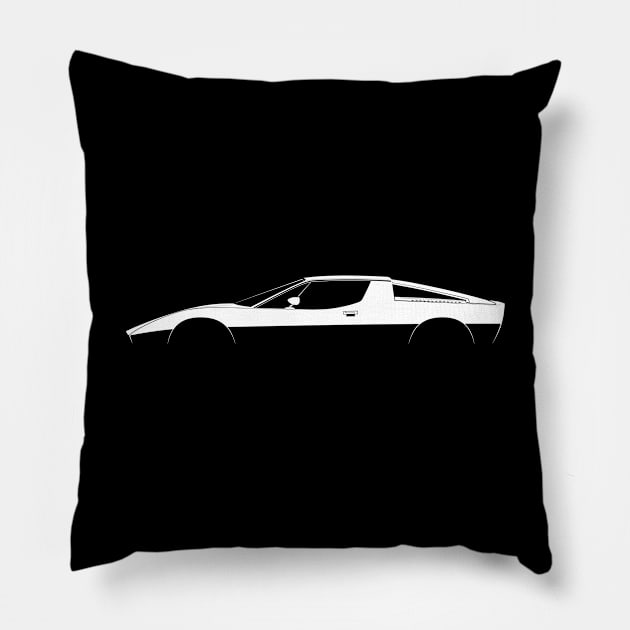 Maserati Merak SS Silhouette Pillow by Car-Silhouettes