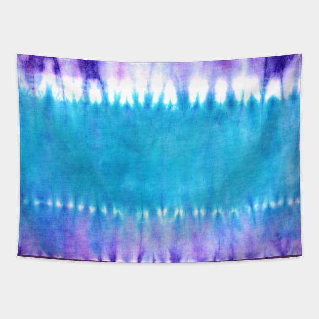 Purple and Blue Bold Tie-Dye Stripes Tapestry by Carolina Díaz