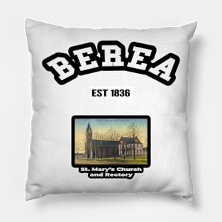 🏹 Berea Ohio USA Strong, Vintage Church Photo, City Pride Pillow