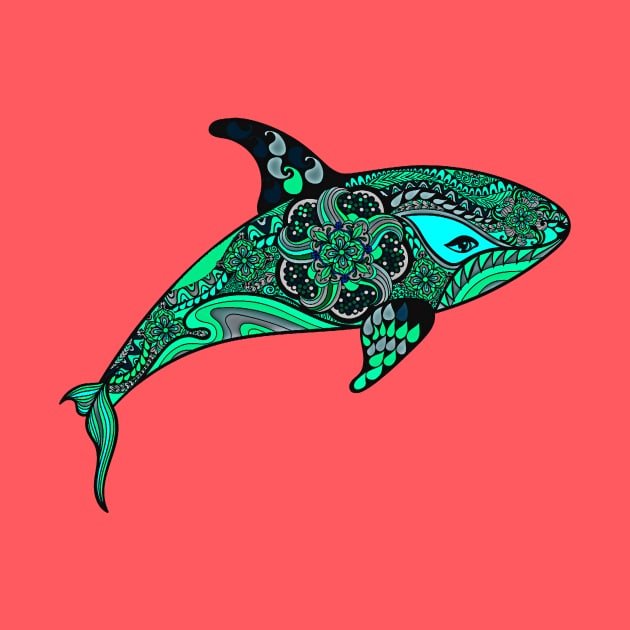 Green Orca Whale design by Sailfaster Designs