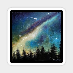 Nightscape with forest and milky way Magnet