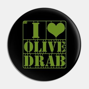 I Heart Olive Drab Pin