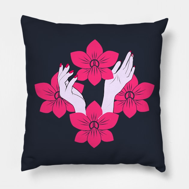 Pink orchid Pillow by EuGeniaArt