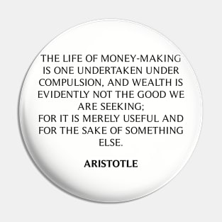 Aristotle's Quote Pin