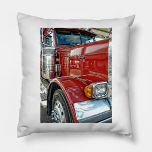 red peterbilt truck Pillow