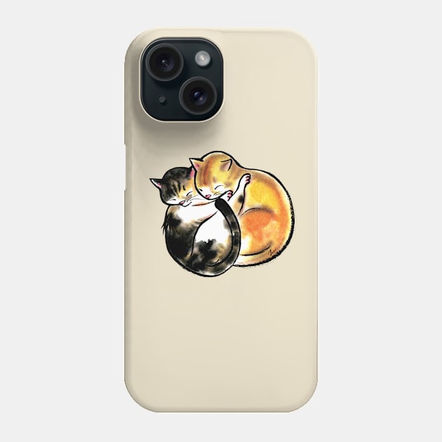 Cute cats sleeping together Phone Case by juliewu