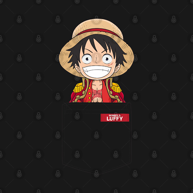 Disover Monkey D Luffy Chibi Pocket - One Piece Anime - T-Shirt