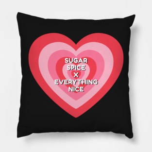 Sugar Spice and Everything Nice Power Puff Girls Pink Heart Pillow